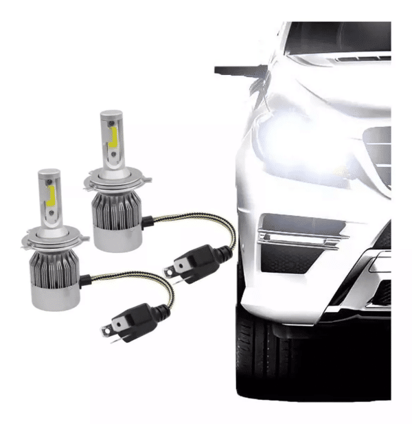 Par Lâmpada Automotiva H4 Led Efeito Xenon Carro Farol